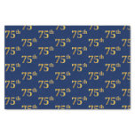 [ Thumbnail: Blue, Faux Gold 75th (Seventy-Fifth) Event Tissue Paper ]