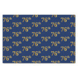 [ Thumbnail: Blue, Faux Gold 76th (Seventy-Sixth) Event Tissue Paper ]