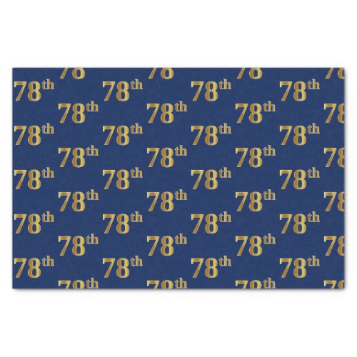 Blue Faux Gold 78th Seventy_Eighth Event Tissue Paper