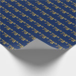 [ Thumbnail: Blue, Faux Gold 78th (Seventy-Eighth) Event Wrapping Paper ]
