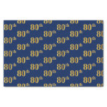 [ Thumbnail: Blue, Faux Gold 80th (Eightieth) Event Tissue Paper ]