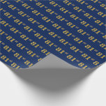 [ Thumbnail: Blue, Faux Gold 81st (Eighty-First) Event Wrapping Paper ]