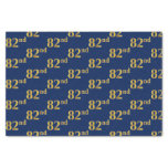 [ Thumbnail: Blue, Faux Gold 82nd (Eighty-Second) Event Tissue Paper ]