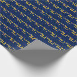 [ Thumbnail: Blue, Faux Gold 82nd (Eighty-Second) Event Wrapping Paper ]
