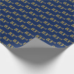 [ Thumbnail: Blue, Faux Gold 83rd (Eighty-Third) Event Wrapping Paper ]