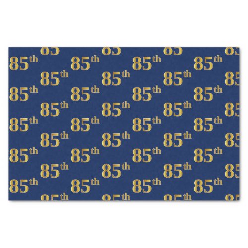 Blue Faux Gold 85th Eighty_Fifth Event Tissue Paper