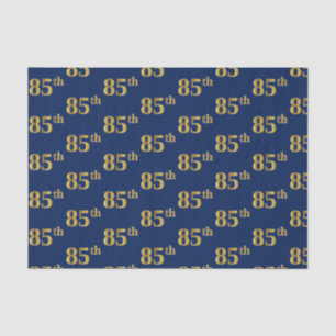 Blue, Faux Gold 85th (Eighty-Fifth) Event Tissue Paper