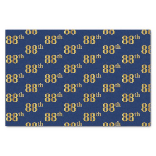 Blue Faux Gold 88th Eighty_Eighth Event Tissue Paper