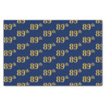 [ Thumbnail: Blue, Faux Gold 89th (Eighty-Ninth) Event Tissue Paper ]