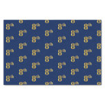 [ Thumbnail: Blue, Faux Gold 8th (Eighth) Event Tissue Paper ]