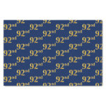 [ Thumbnail: Blue, Faux Gold 92nd (Ninety-Second) Event Tissue Paper ]