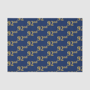 Blue, Faux Gold 92nd (Ninety-Second) Event Tissue Paper