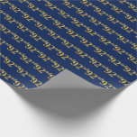 [ Thumbnail: Blue, Faux Gold 92nd (Ninety-Second) Event Wrapping Paper ]