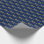 [ Thumbnail: Blue, Faux Gold 93rd (Ninety-Third) Event Wrapping Paper ]