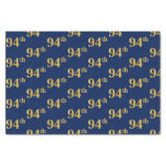 [ Thumbnail: Blue, Faux Gold 94th (Ninety-Fourth) Event Tissue Paper ]