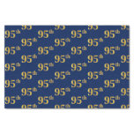 [ Thumbnail: Blue, Faux Gold 95th (Ninety-Fifth) Event Tissue Paper ]