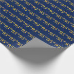[ Thumbnail: Blue, Faux Gold 95th (Ninety-Fifth) Event Wrapping Paper ]