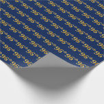 [ Thumbnail: Blue, Faux Gold 96th (Ninety-Sixth) Event Wrapping Paper ]