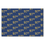 [ Thumbnail: Blue, Faux Gold 97th (Ninety-Seventh) Event Tissue Paper ]