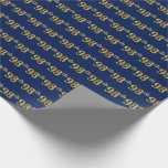 [ Thumbnail: Blue, Faux Gold 98th (Ninety-Eighth) Event Wrapping Paper ]