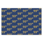 [ Thumbnail: Blue, Faux Gold 99th (Ninety-Ninth) Event Tissue Paper ]