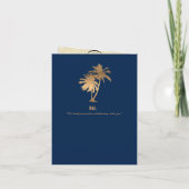 Blue Faux Gold Puerto Vallarta Wedding Passport Invitation (Back)