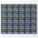 [ Thumbnail: Blue, Faux/Imitation Gold, "59th Birthday" Wrapping Paper ]