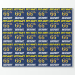 [ Thumbnail: Blue, Faux/Imitation Gold, "66th Birthday" Wrapping Paper ]