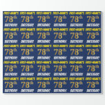 [ Thumbnail: Blue, Faux/Imitation Gold, "78th Birthday" Wrapping Paper ]