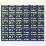 [ Thumbnail: Blue, Faux/Imitation Gold, "83rd Birthday" Wrapping Paper ]