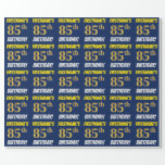 [ Thumbnail: Blue, Faux/Imitation Gold, "85th Birthday" Wrapping Paper ]
