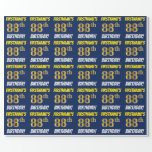 [ Thumbnail: Blue, Faux/Imitation Gold, "88th Birthday" Wrapping Paper ]