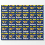[ Thumbnail: Blue, Faux/Imitation Gold, "98th Birthday" Wrapping Paper ]