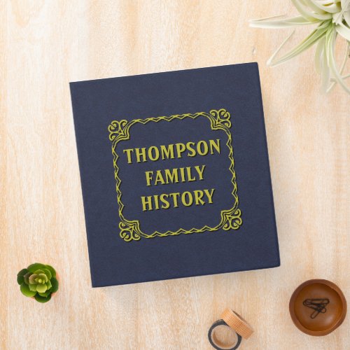 Blue Faux Leather Family History Genealogy Album 3 Ring Binder