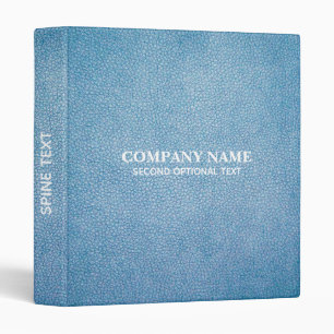 Blue Faux Leather Texture Customized 3 Ring Binder