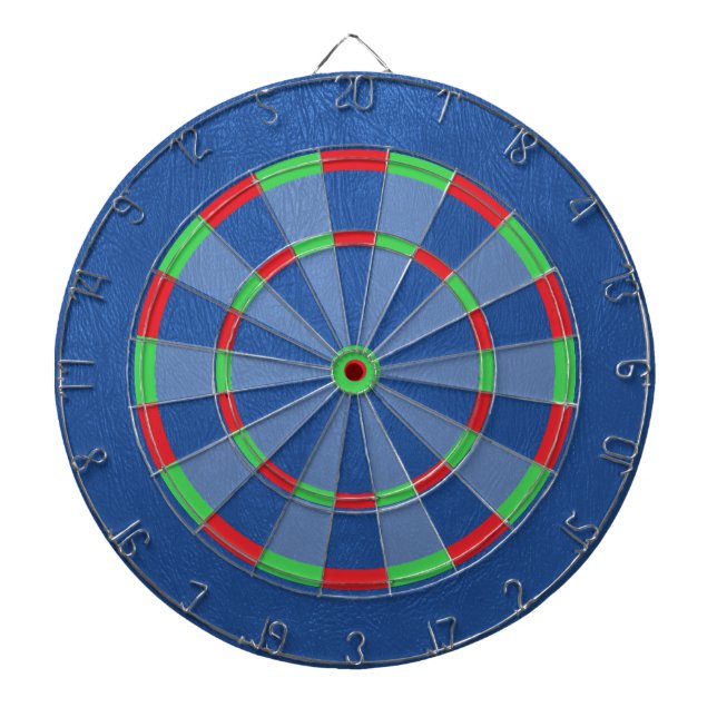 Blue Faux Leather Texture Dart Board (Front)