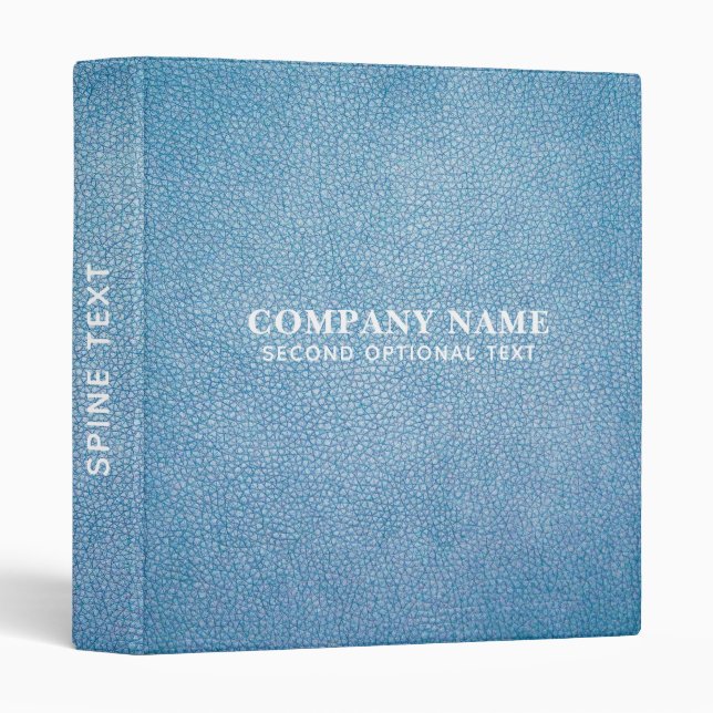 Blue Faux Leather Texture design 3 Ring Binder (Front/Spine)