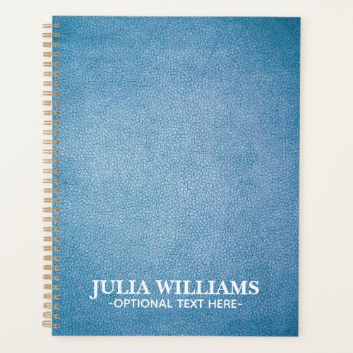 Blue Faux Leather Texture personalized Planner