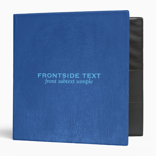Blue Faux Leather Vintage Look Avery Binder (Front/Inside)