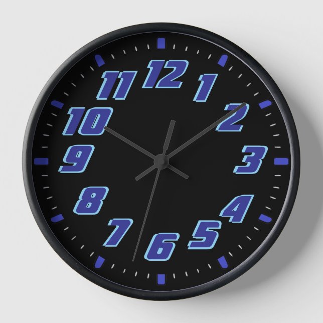 Blue Faux Neon Color Clock (Front)