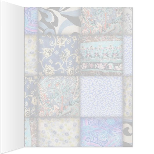Blue Faux Patchwork Quilting Pattern Cards (Inside (Right))