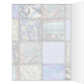 Blue Faux Patchwork Quilting Pattern Cards (Inside (Left))