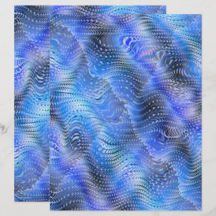 Blue Faux Snakeskin Scrapbook Paper 2-Sided Page