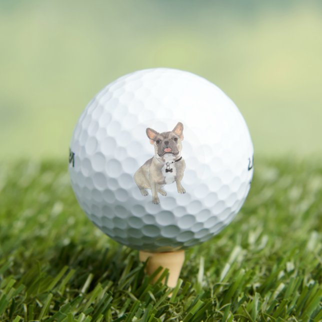 Blue Fawn Frenchie French Bulldog Golf Balls (Insitu Tee)