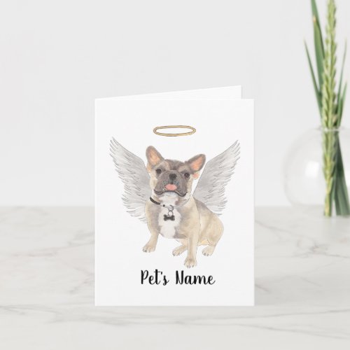 Blue Fawn Tricolor Frenchie Sympathy Memorial Card