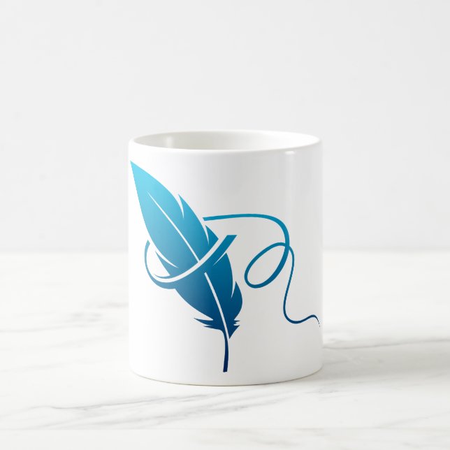 Blue feather coffee mug (Center)