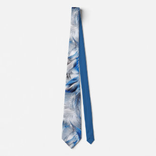 Blue Feather Elegant Modern and Stylish Neck Tie
