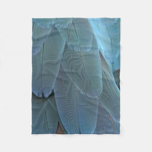 Blue Feather Fleece Blanket (Front)