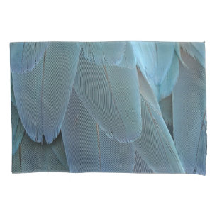 Blue Feather Pillow Case
