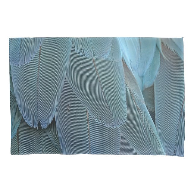 Blue Feather Pillow Case (Front)